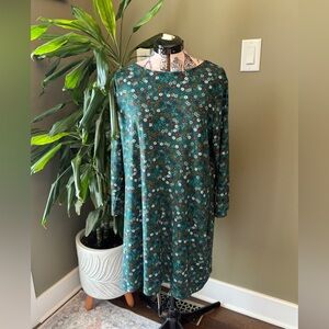 🔴2/$10 SALE🔴 George Green Floral Dress Size Extra Large